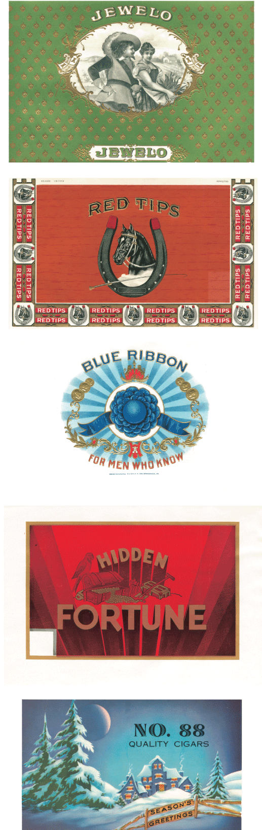 Cigar Box Labels Set of 5
