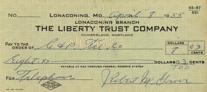 Robert M. "Lefty" Grove Signed Check 