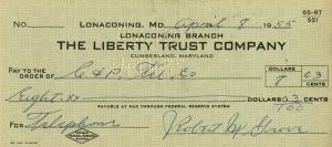 Robert M. "Lefty" Grove Signed Check  - SOLD