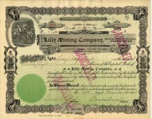 Lilly Mining Co. - Stock Certificate