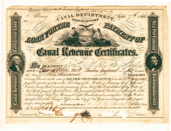 State of New York, Canal Department - Bond