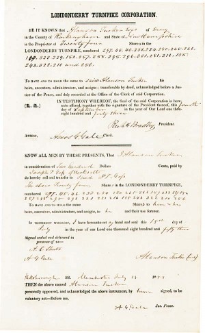 Londonderry Turnpike Corporation - Stock Certificate