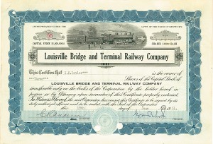 Louisville Bridge and Terminal Railway Co. - Stock Certificate