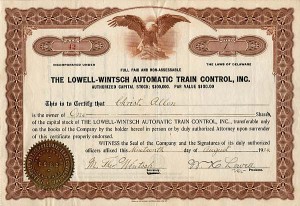 Lowell-Wintsch Automatic Train Control, Inc.