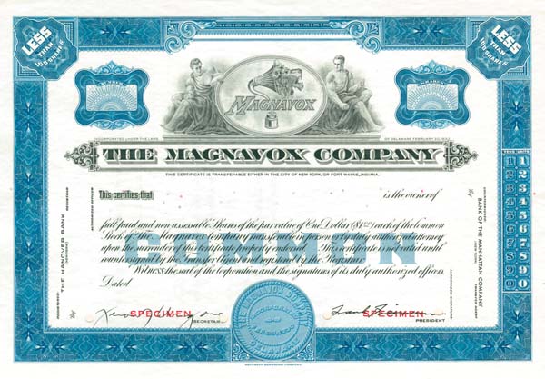 Magnavox Co. - Stock Certificate