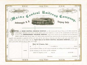 Maine Central Railroad - Stock Certificate