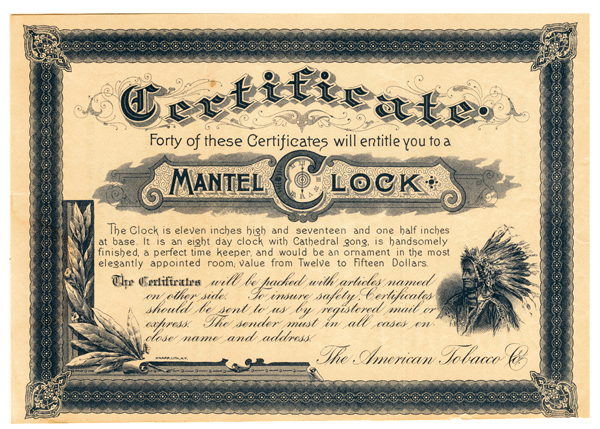 Mantel Clock Certificate