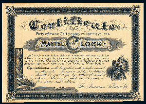Mantel Clock Certificate