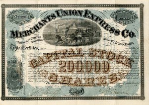 Merchants Union Express Co. - Stock Certificate