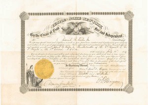 Edwin D. Morgan - Military Appointment - Stock Certificate