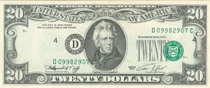 Paper Money Error - $20 3rd Printing Misaligned.
