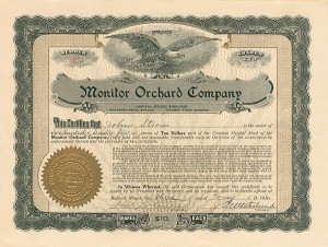 Monitor Orchard Co. - Stock Certificate