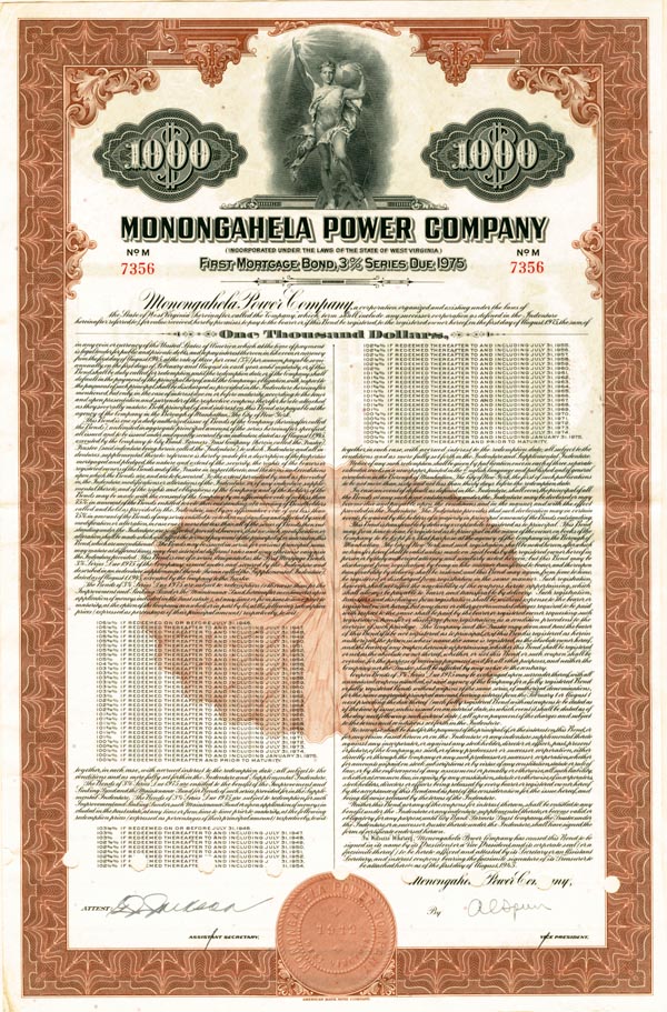 Monongahela Power Co. - $1,000 Bond