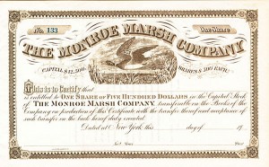 Monroe Marsh Co. - Stock Certificate