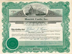 Moorish Castle, Inc - Stock Certificate