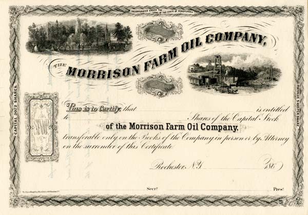 Morrison Farm Oil Company - Genuine ERROR in Pennsylvania at the Top "Missing N"