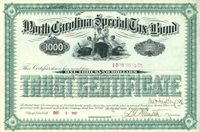 North Carolina Special Tax Bond $1000 Bond