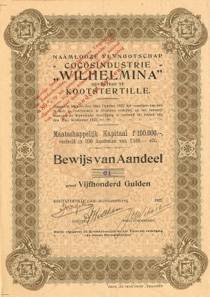 Cocosindustrie "Wilhelmina" - 100,000 Francs