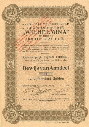 Cocosindustrie Wilhelmina - 100,000 Francs