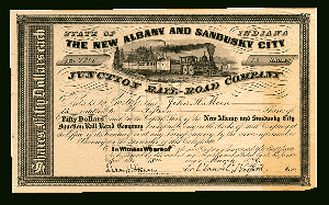 New Albany and Sandusky City Junction Railroad - Stock Certificate