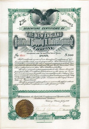 New England Railroad Supply and Development Co. - Bond