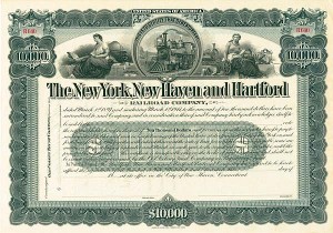 New York, New Haven and Hartford Railroad - 1900's circa Gorgeous Unissued Railway Bond