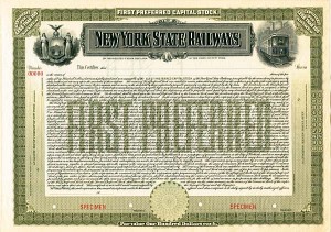 New York State Railways Co. - Stock Certificate