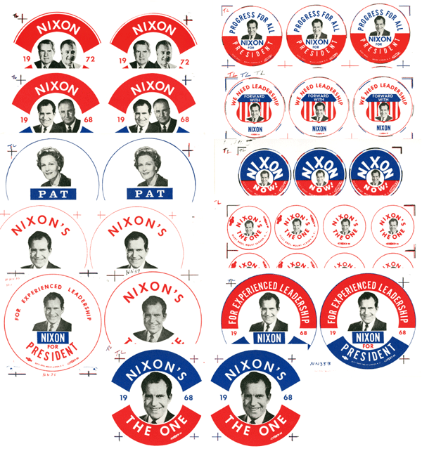 Nixon Campaign Button Sheets