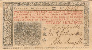 New Jersey, 15 Shillings, Mar. 25, 1776