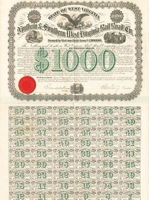 Northern and Southern West Virginia Railroad Bond