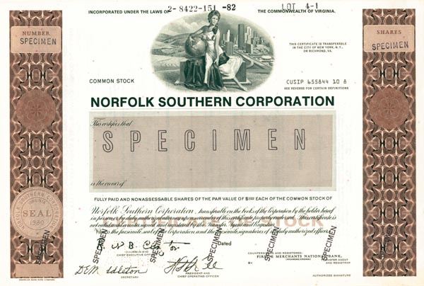 Norfolk Southern Corporation - Stock Certificate