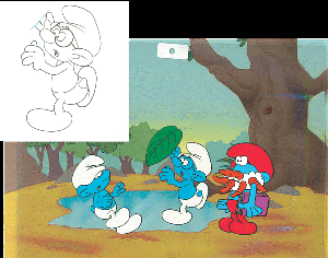 Normal Smurf, Brainy and Papa Smurf