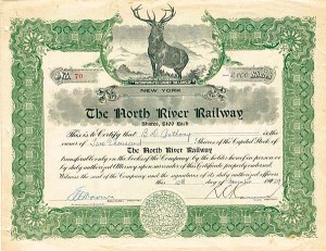 North River Railway - Stock Certificate