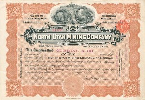 North Utah Mining Co. of Bingham - Stock Certificate