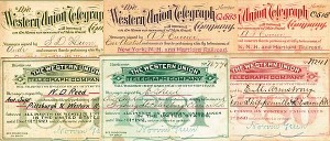 Norvin Green Western Union Telegraph Co. Cards dated 1880's-90's