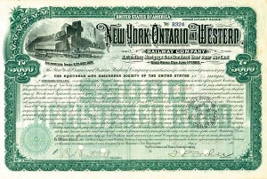 New York, Ontario and Western Railway Company - $5,000 Bond
