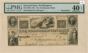 Northampton Bank - Northampton, Pennsylvania - Obsolete Banknote - Currency