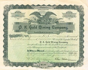 O. K. Gold Mining Co. - Stock Certificate