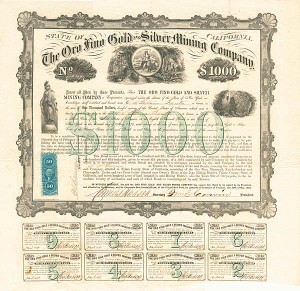 Oro Fino Gold and Silver Mining Co. - $1,000 Bond