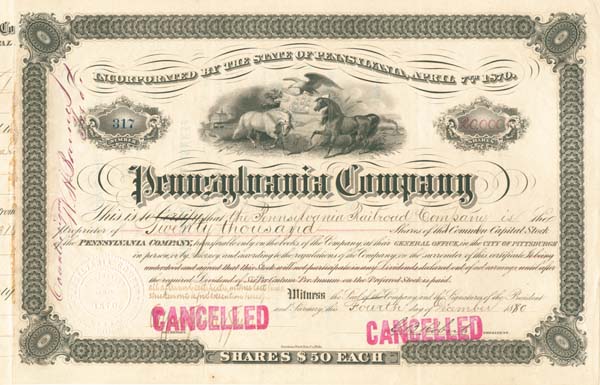Pennsylvania Co - Stock Certificate