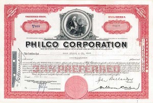 Philco Corporation - Stock Certificate