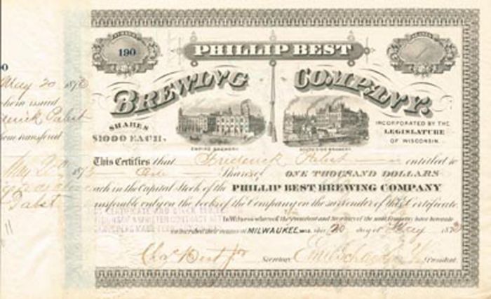 Charles Best & Frederick Pabst - Philip Best Brewing Company