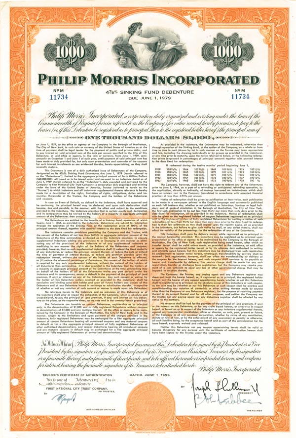 Philip Morris Incorporated - Bond