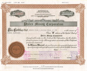 Philex Mining Corporation - Stock Certificate