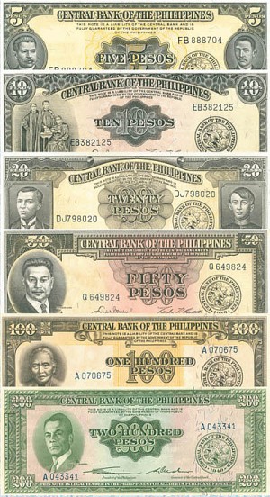 Philippines Set of 6 notes