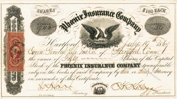 Phoenix Insurance Co. - Stock Certificate