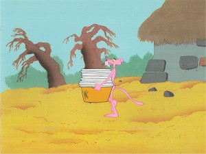 Pink Panther Doing His Laundry