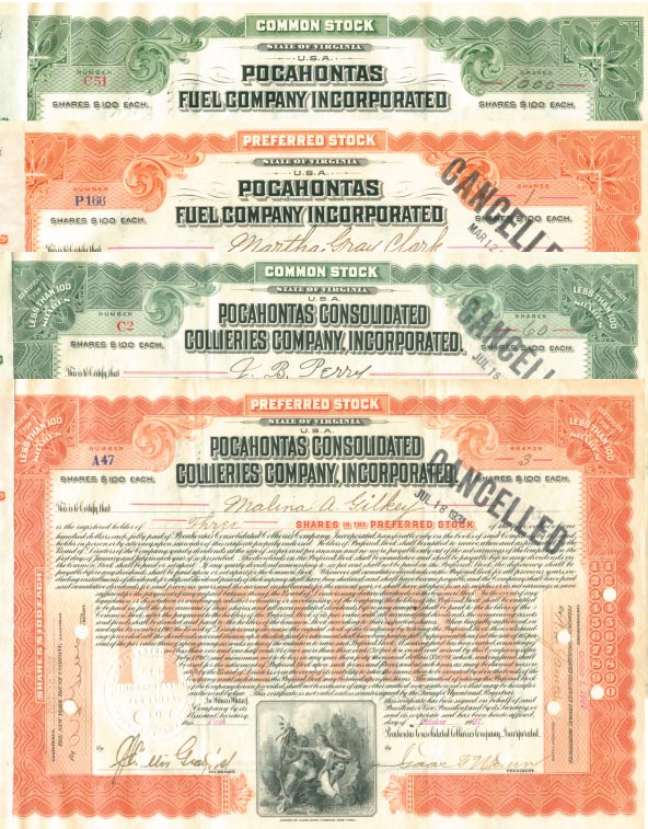 Pocahontas Fuel Company Inc and Pocahontas Consolidated Colliers Co., Inc. - Collection of 4