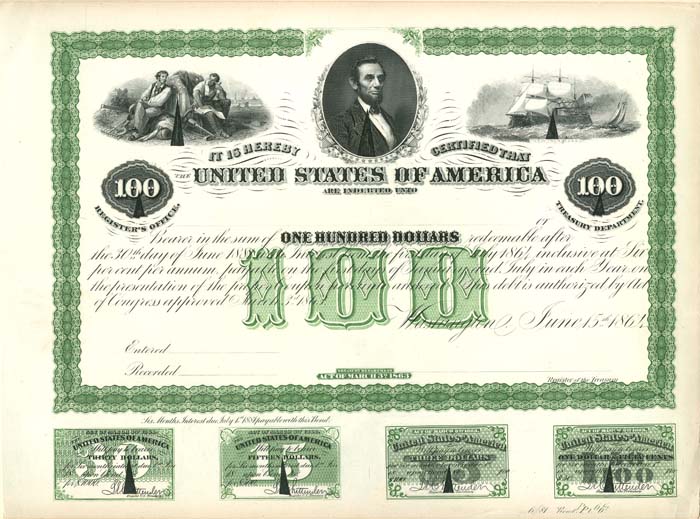 United States of America "Proof Plate" from Heath's Counterfeit Bond Detector - Fantastic Engraving