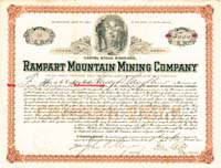 Rampart Mountain Mining Co. - Stock Certificate